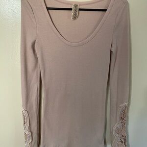 Free People Top Embellished Sleeves M